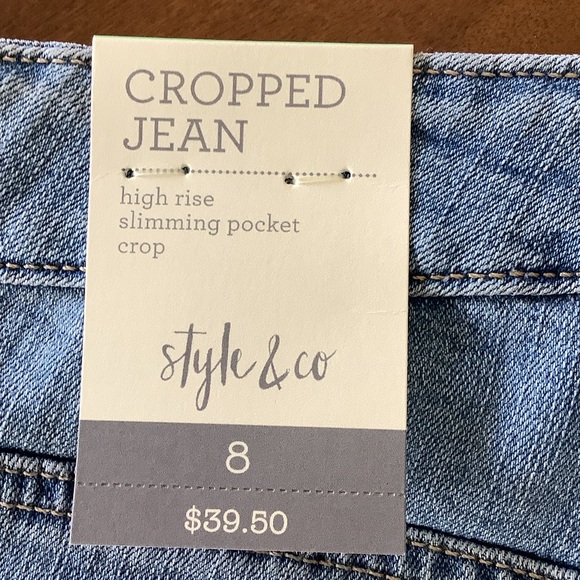 Style & Co. Light Blue to White Ombre Capri Jeans - Picture 7 of 9